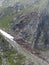 Stone fall at Berlin high path, Zillertal Alps in Tyrol, Austria