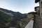 Stone farmhouse stairs path on the top of a mountain