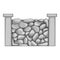 Stone fence icon monochrome