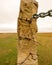 Stone fence post surrounding Fort Wallace Post Cemetery