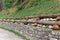 Stone fencing. combining stone and wood for the fence