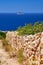 Stone fense on south bank of Malta island