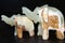 Stone figures of elephants handmade happiness !