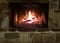 Stone Fireplace Glowing Hot