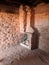 Stone fireplace inside the cabins at Valley of Fire, Nevada