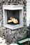 Stone fireplace outside