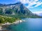 Stone fjord coast in Norway
