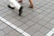 Stone floor, square pattern, Detail of concrete pavement.