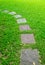 Stone foot path in garden