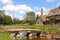 Stone footbridge over river, Lower Slaughter.