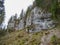 Stone formations near saut du doubs waterfall in the region of d