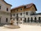 Stone fountain on square Andricgrad Visegrad