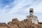 Stone geodesic landmark on the top of Pico do Arieiro