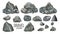 Stone Gravel And Granite Collection Set Vector