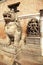 Stone Guardian and Hindu Deity, Bhaktapur, Nepal