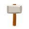 Stone hammer isolated on white background. Ancient tool and weapon in flat style.