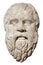 Stone head of the greek philosopher Socrates