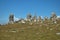 Stone heap in the alps at the mount Pizol in Switzerland 7.8.2020