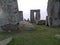 Stone Henge In England Winter Time Inside Circle View Close Up