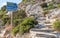 Stone hiking path on a Greek island