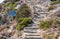 Stone hiking path on a Greek island