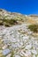 Stone hiking trail to the Laguna Grande de Gredos lake, Sierra de Gredos, Spain.