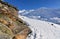 Stone house in Valmeinier mountains in winter skiing area in the French Alps Savoie