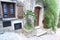 Stone houses, quiet street in Nice, France, doors