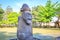 Stone idol - hareubang on Jeju island in South Korea