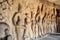 Stone inscriptions in cave Mamallapuram, India