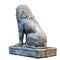 Stone isolated on white lion sculpture 3d illustration rendering