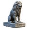Stone isolated on white lion sculpture 3d illustration rendering