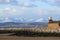 Stone Jetty Morecame and view to Lake District hills.