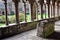 Stone Knight Tomb in Old Gothic Cathedral Cloister