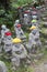 Stone Ksitigarbha statues in Daishouin temple, Miyajima Island, Japan