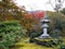 Stone lantern in Japanese botanical zen garden