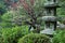 A stone lantern at a Japanese Garden in Kyoto, Japan