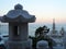 Stone Lantern and the Pagoda Against Evening Sea and Sky, Haedong Yonggung Temple in Busan