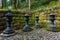 Stone lanterns in Taiyuin Temple in Nikko, Japan