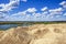 Stone-lime hills, dunes. Bornitsky quarry. The village of New Khinkolovo. Russia