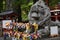 Stone lion at Taiyuin Temple in Nikko