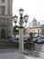 Stone lions guard the Hofburg. Vienna. Austria.