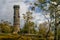 Stone lookout tower on top of mountain The Decinsky Sneznik