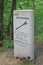 Stone marking site of WW1 US â€˜Lost Battalionâ€™, Argonne Forest, France