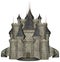 Stone Medieval Castle Illustration Isolated