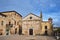 Stone, medieval church with a bell tower