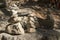 Stone men in Samaria Gorge on Crete island