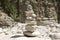 Stone men in Samaria Gorge on Crete island