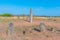 Stone menhirs at Cromeleque de Xerez in Portugal