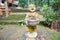 Stone monk doll decorating in Thailand
